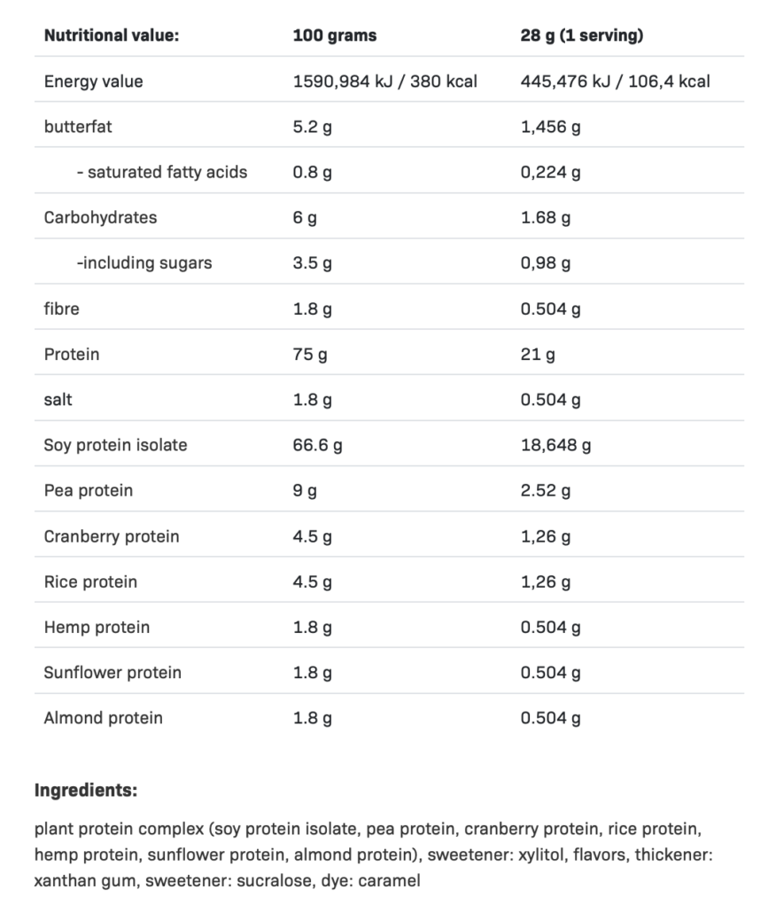 afsupplements allnutrition vegan protein nutrition facts
