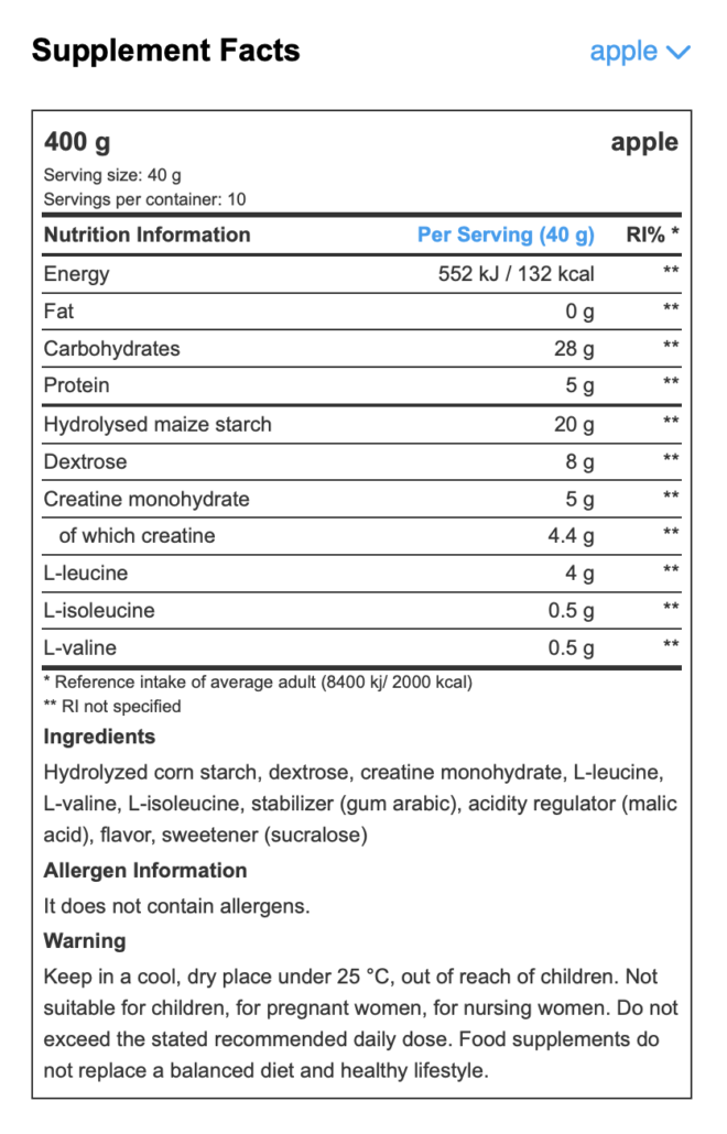 afsupplements allnutrition aerofuel nutrition fact