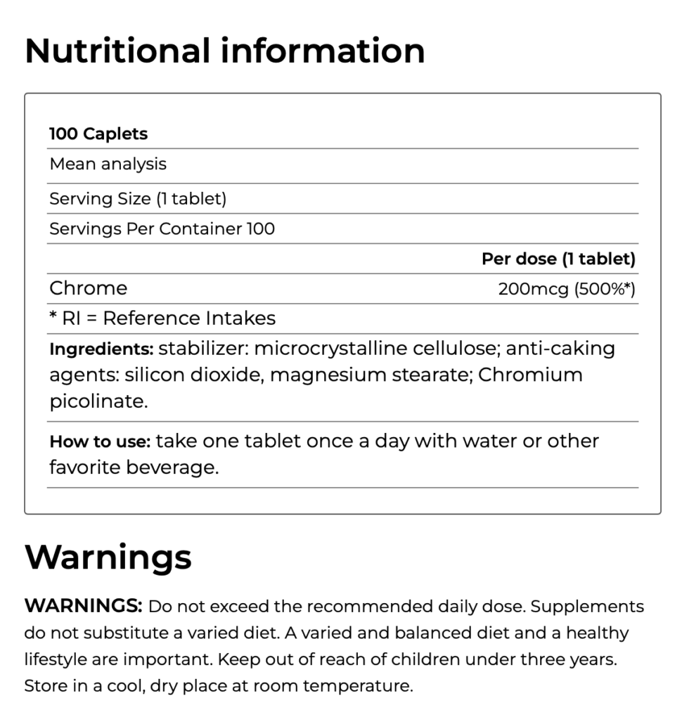 afsupplements yamamoto chromium nutrition facts