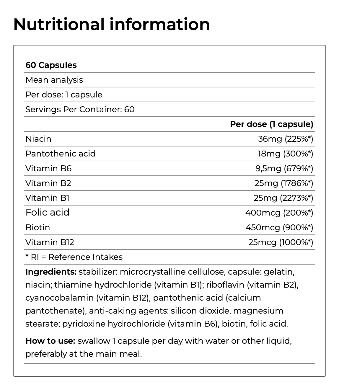 afsupplements yamamoto ultra b complex nutrition facts