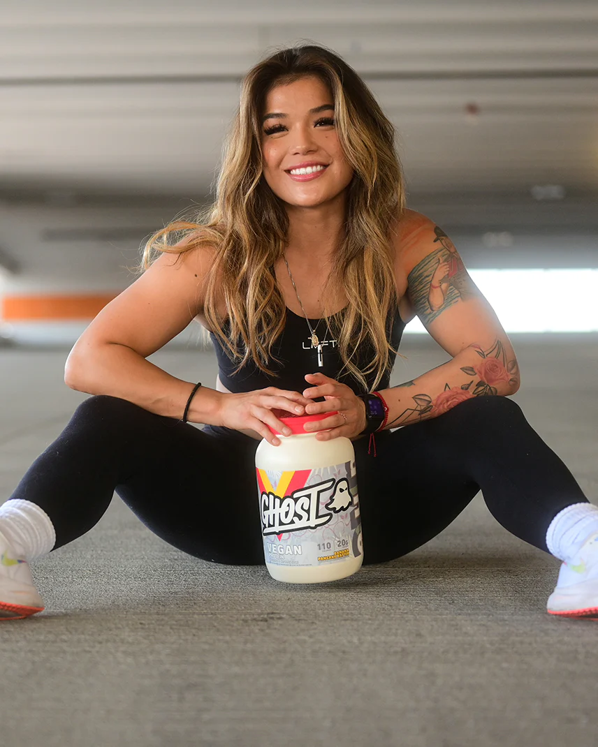 Athlete with GHOST VEGAN PROTEIN 2LB CINNABON